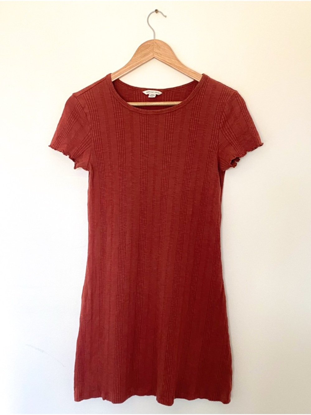 American Eagle - Rusty Red - Ribbed Knit - Mini Dress - Casual summer Dresses